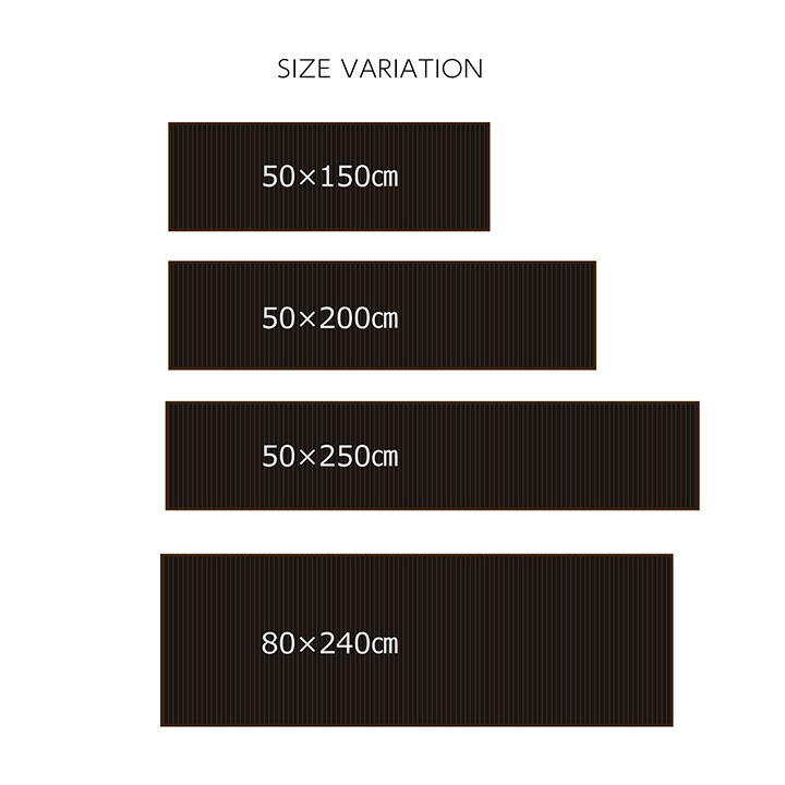 竹 敷物 マット 約50 x 200cm 廊下敷 無地 自然素材 丈夫 ひんやり ダークブラウン ブラック｜casarior｜11