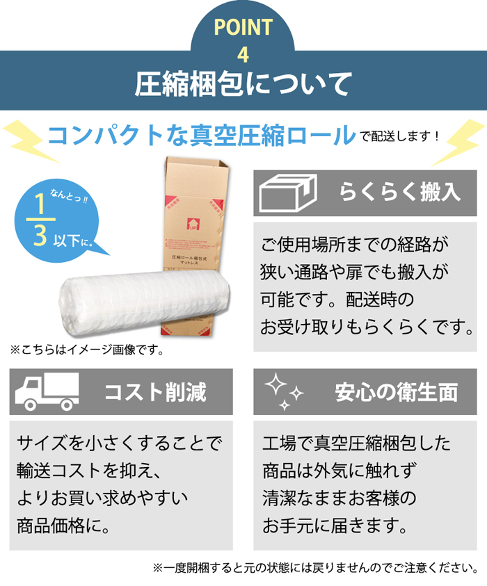 マットレスのみ クイーン ポケットコイル 160cm Qサイズ マット ポケットコイルマット 通気性 高耐久ウレタン ポケットコイルマットレス_6