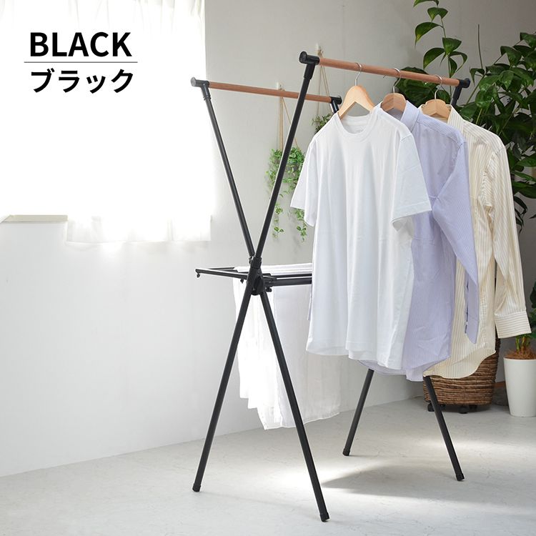 Amazon.co.jp : Household Essentials 竹製折りたたみ式物干しラック 高級ランドリーラック ダボ11本付き  環境に優しい 安定フレーム 平干し棚 : ホーム＆キッチン