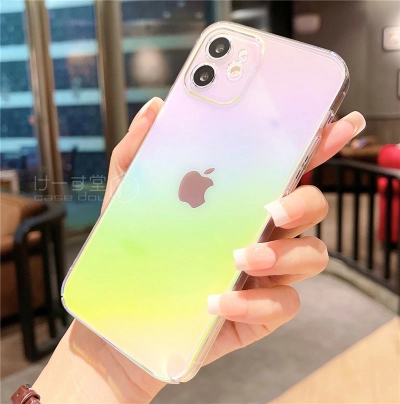 iphone 12 ケース オーロラ iphone12 mini 透明カバー かわいい