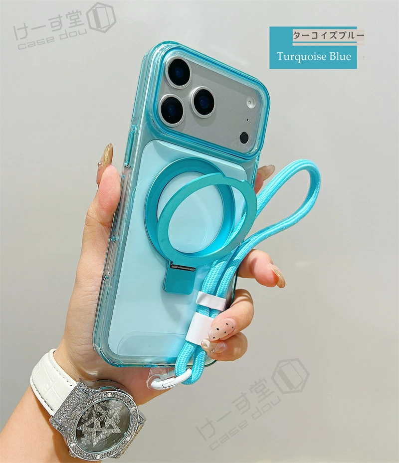 水色 iPhoneケース iPhone17ProMax ストラップ付き】 アイホン17 iPhone17ProMax Air 17Pro ケース 薄型