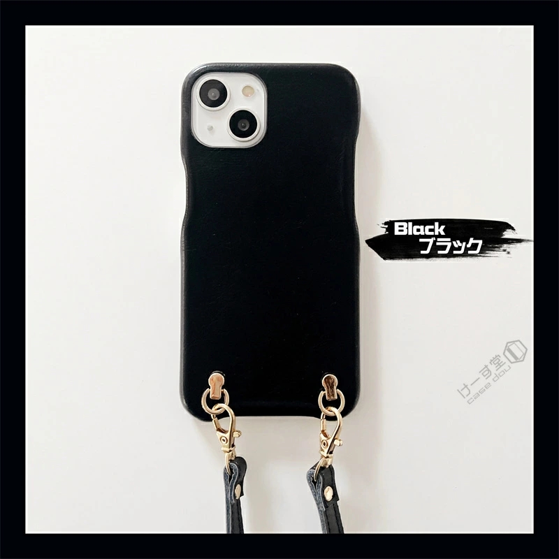 本革 ストラップ付きiphone ケース おしゃれ アイフォン 14 13 12 Pro