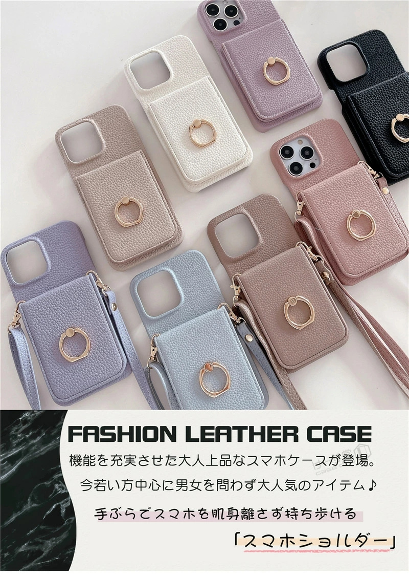 104.ショルダー タイプ スマホケース iphone14  リング付 ミラー付 スマホケース ショルダー タイプ iphone14 ケース 14Pro