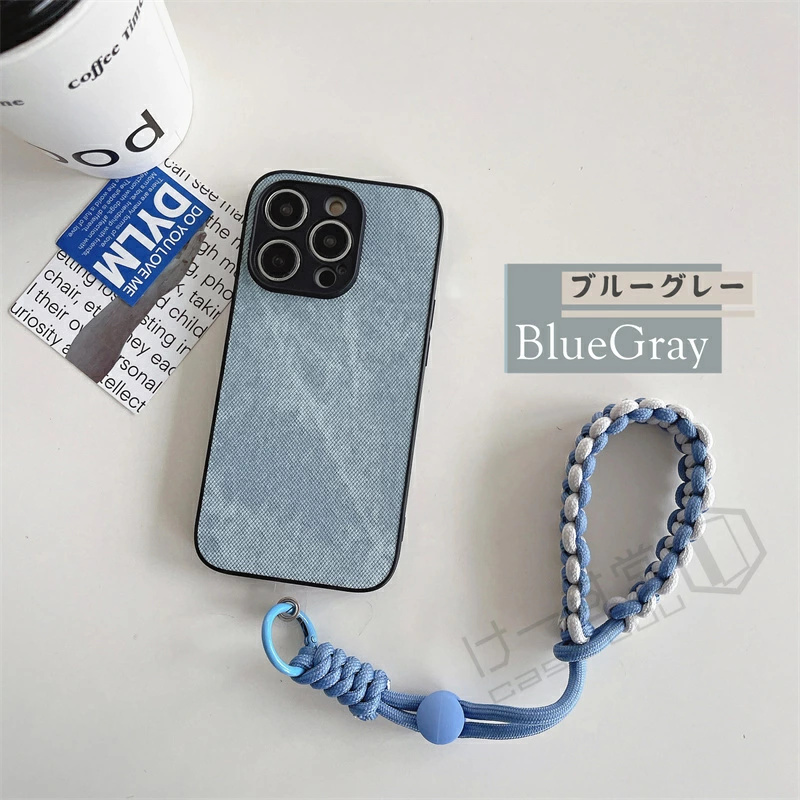 デニム風！ ストラップ付きiPhone ケース iPhone 15 11 13 pro