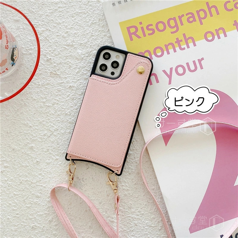 ストラップ付きiphoneケース おしゃれ ミラー 鏡付き iphone14
