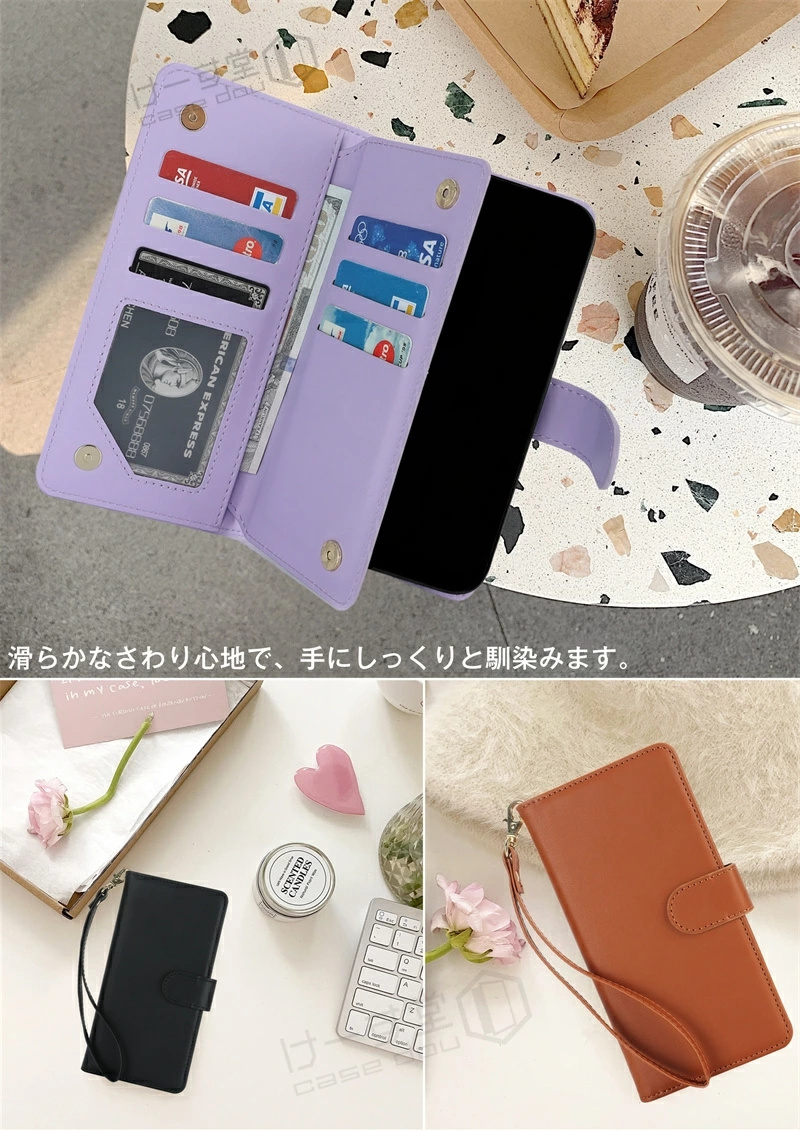 無地 スキミング防止 スマホケース手帳型 Ga...の詳細画像2