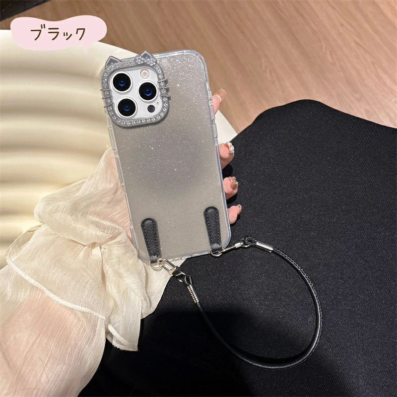 手首 落下防止 ストラップ付き iPhone 16 15 14 13 12 Pro MAX ケース