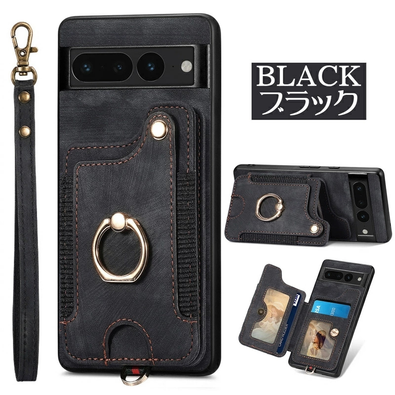 リング付き グーグル ピクセル8aケース 背面手帳型 Google Pixel 8A 9 7a 6a 8 7 6 Pro スマホカバー スタンド スマホ ストラップ ケース カード入れ リング |  | 12