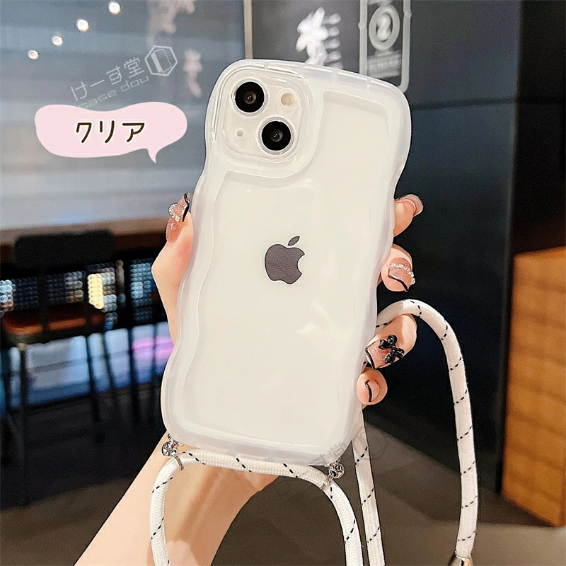 スマホショルダー うねうね クリアiphoneケース iPhone 16 15 14 8 plus 13 12 mini 11 Pro Max SE3 第3世代 第2世代 XR XS Max スマホケース カバー ウェーブ |  | 14