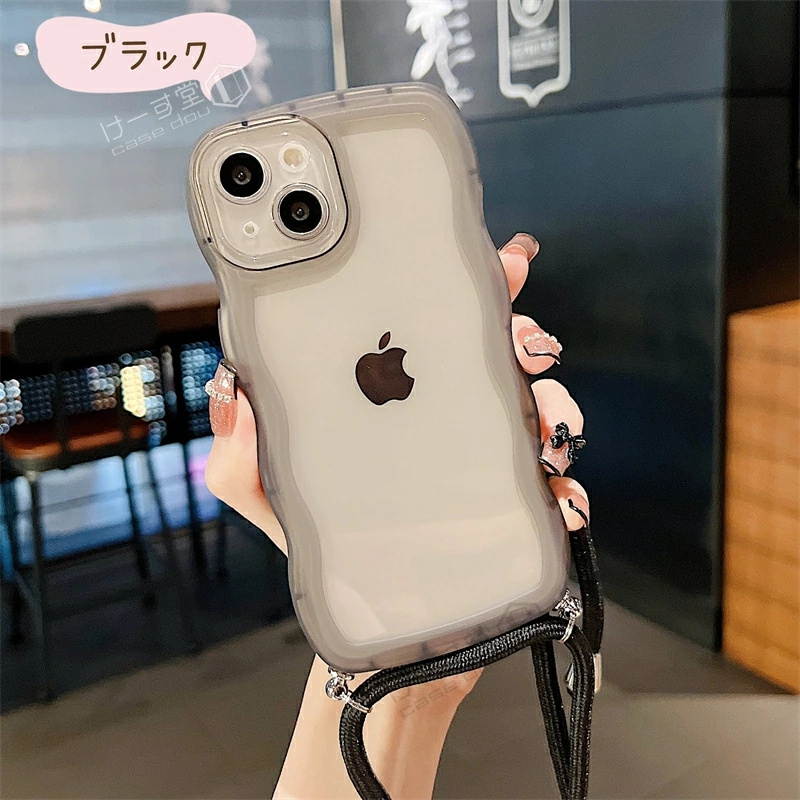 スマホショルダー うねうね クリアiphoneケース iPhone 16 15 14 8 plus 13 12 mini 11 Pro Max SE3 第3世代 第2世代 XR XS Max スマホケース カバー ウェーブ |  | 15