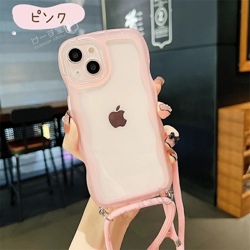 スマホショルダー うねうね クリアiphoneケース iPhone 16 15 14 8 plus 13 12 mini 11 Pro Max SE3 第3世代 第2世代 XR XS Max スマホケース カバー ウェーブ |  | 16