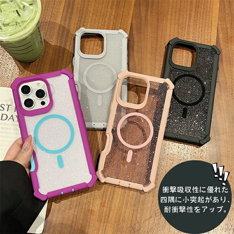 耐衝撃吸収 Magsafe対応 iPhone17Pro ケース クリア 頑丈 iPhone 14 15