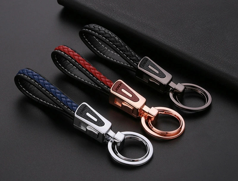 キーホルダー 編み込み ダブルリング式 かわいい かっこいい スマート