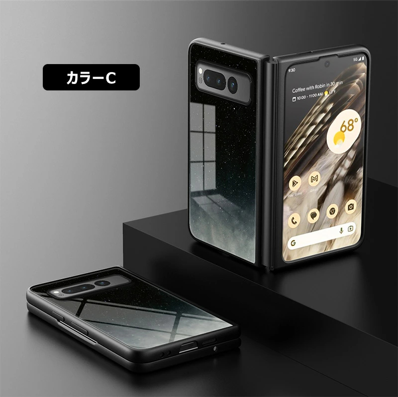 google pixel fold 強化ガラスケース 光沢感 頑丈 耐衝撃 グーグル