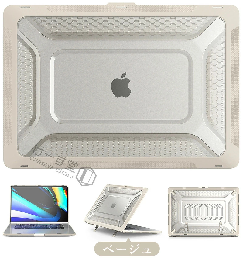 M3 Apple MacBook Air 13インチ フィルム、スタンド付き キックスタンド付き apple MacBook air 13インチ 13.6 透明 ケース