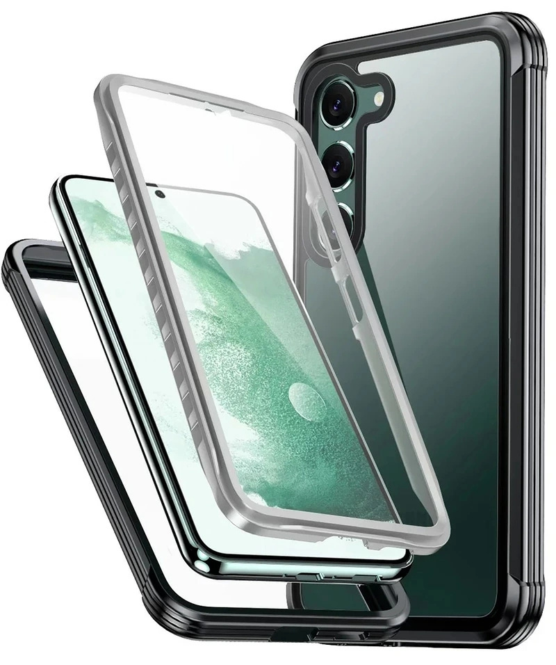 Galaxy S23 ケース 前後 透明 両面 強化 耐衝撃 画面保護 シンプル