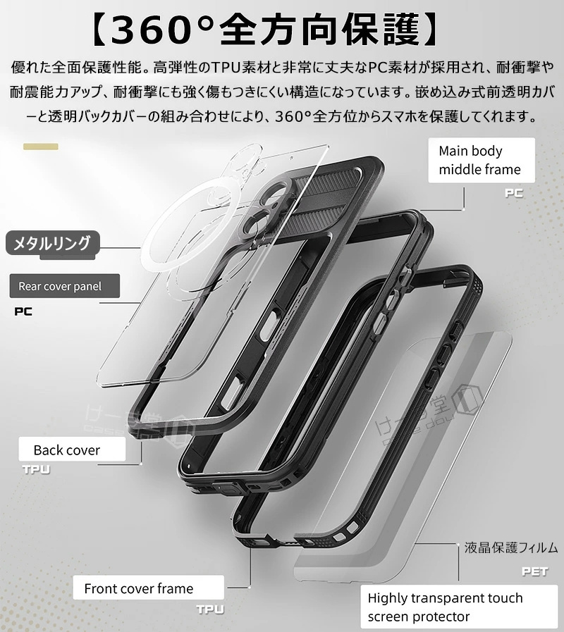 Magsafe対応 iPhone16 防水ケー...の詳細画像4