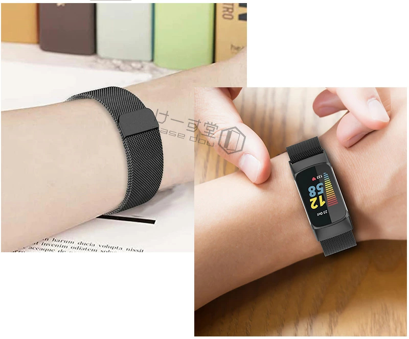 ステンレス鋼 Fitbit Charge 6メタル バンド 磁気 5 交換バンド 金属