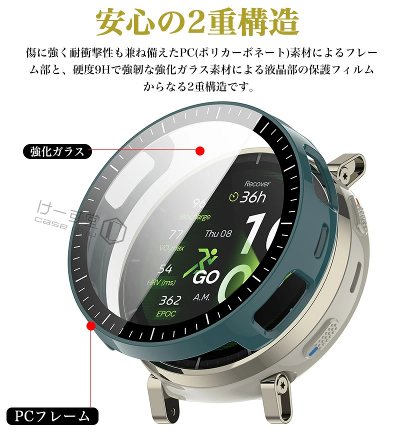 Amazfit Active 3 premium ケース フィルム+PCフレーム Active3 カバー 