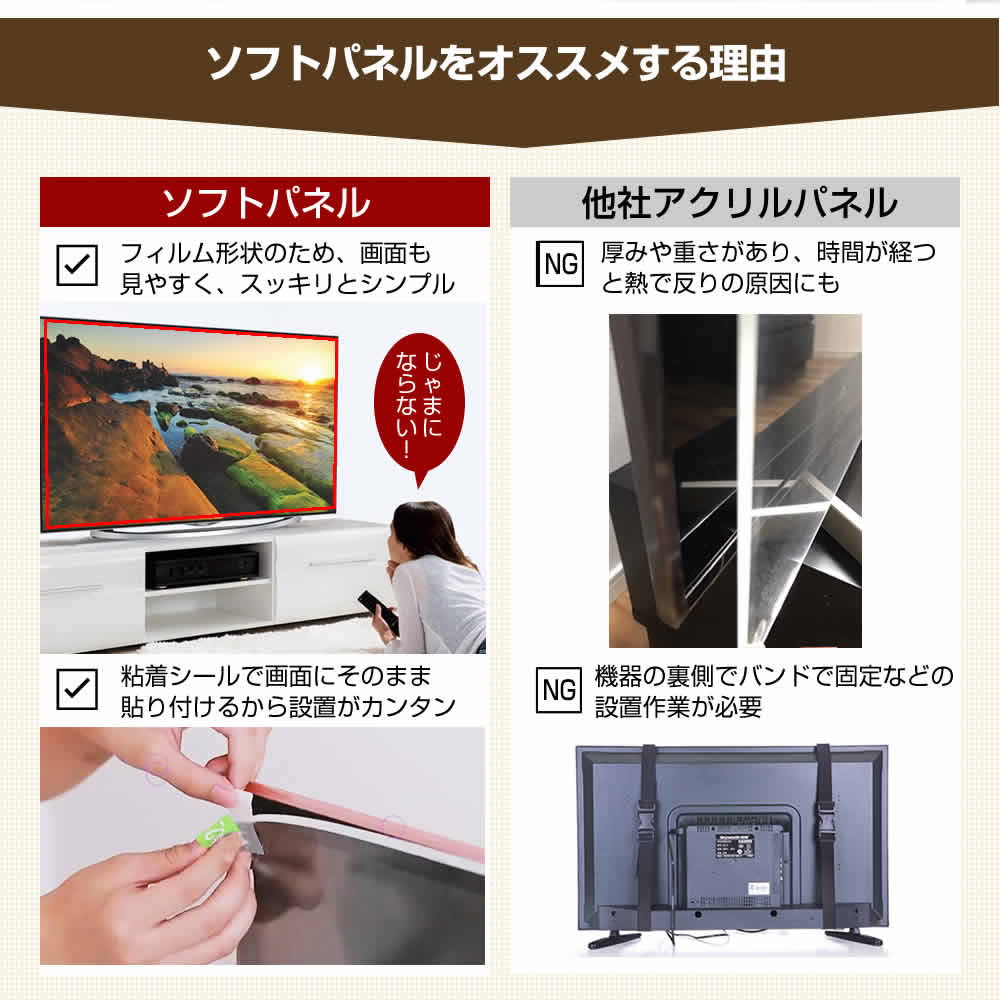 東芝 REGZA 50C350X 液晶テレビ保護パネル 50型 ブルーライトカット