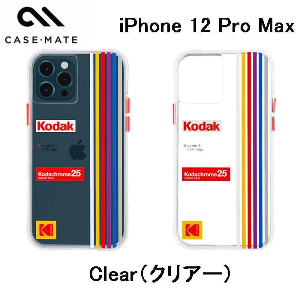 Case-Mate iphone12promax�P�[�X �R�_�b�N KODAK White Kodachrome Super 8 �N���A�P�[�X���S Clear Case Logo �X���� ������� �A�C�t�H���P�[�X �X�}�z�P�[�X