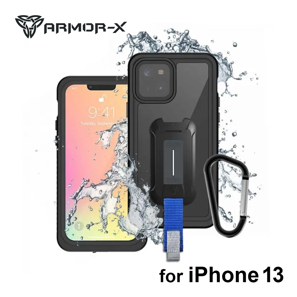 iPhone 13 用ケース ARMOR-X - IP68 Waterproof Protective Case 防水 耐衝撃性 ストラップ カラビナ付き |  | 01