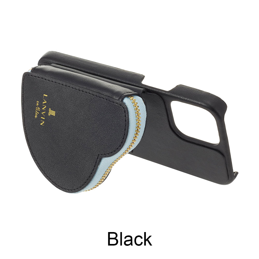 LANVIN en Bleu★ポケット&ストラップ iPhone12/12 pro ケース ランバン オン ブルー iPhone12 12pro スマホケース ネック