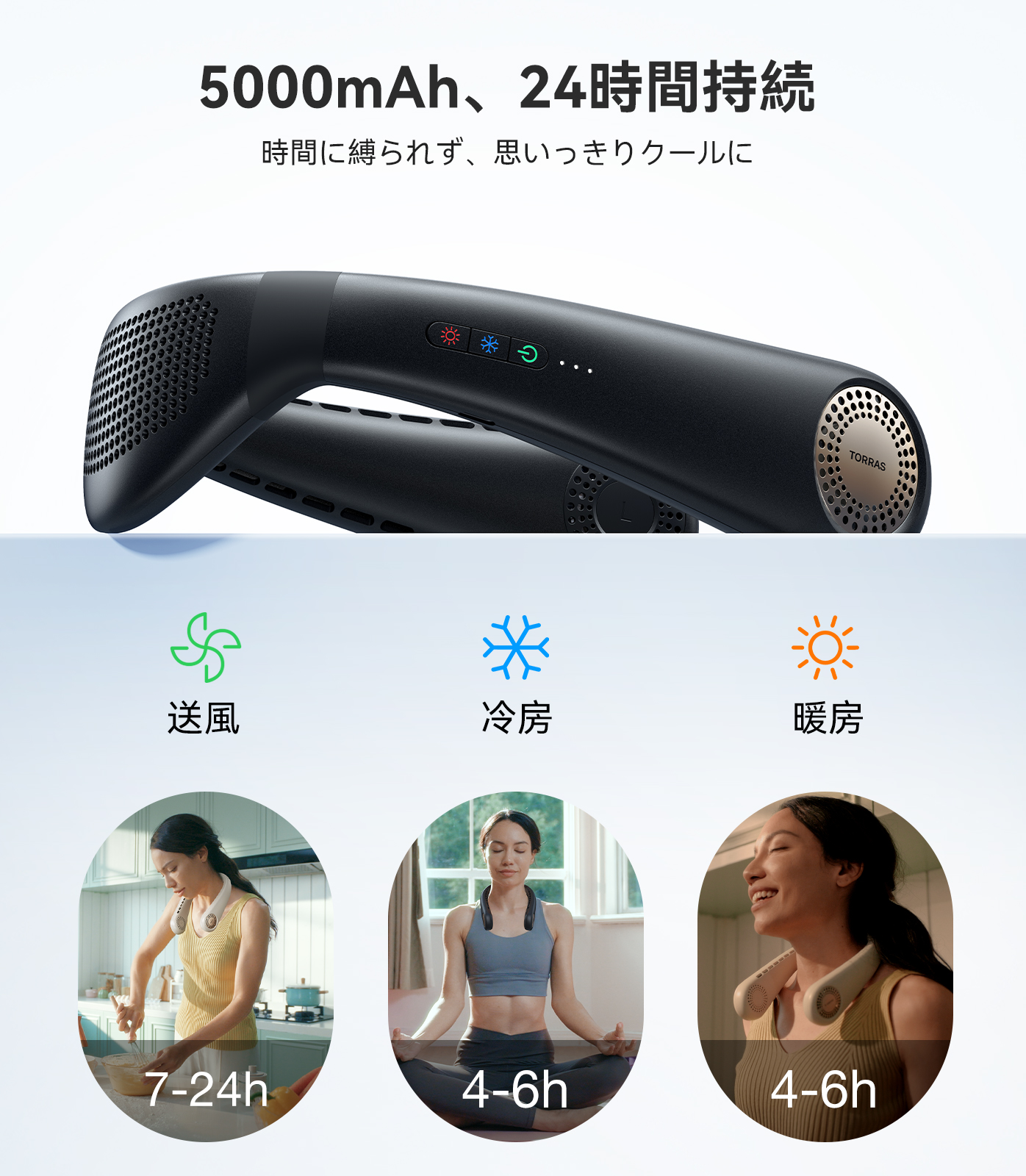 Torras - COOLIFY Airネッククーラー 2025年モデル 首掛け扇風機