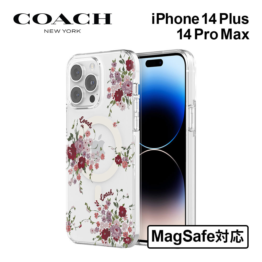 コーチ iPhone14 14pro 14plus 14promax ケース MagSafe対応 COACH Protective Case ブランド  花柄 大人 女性 レディース