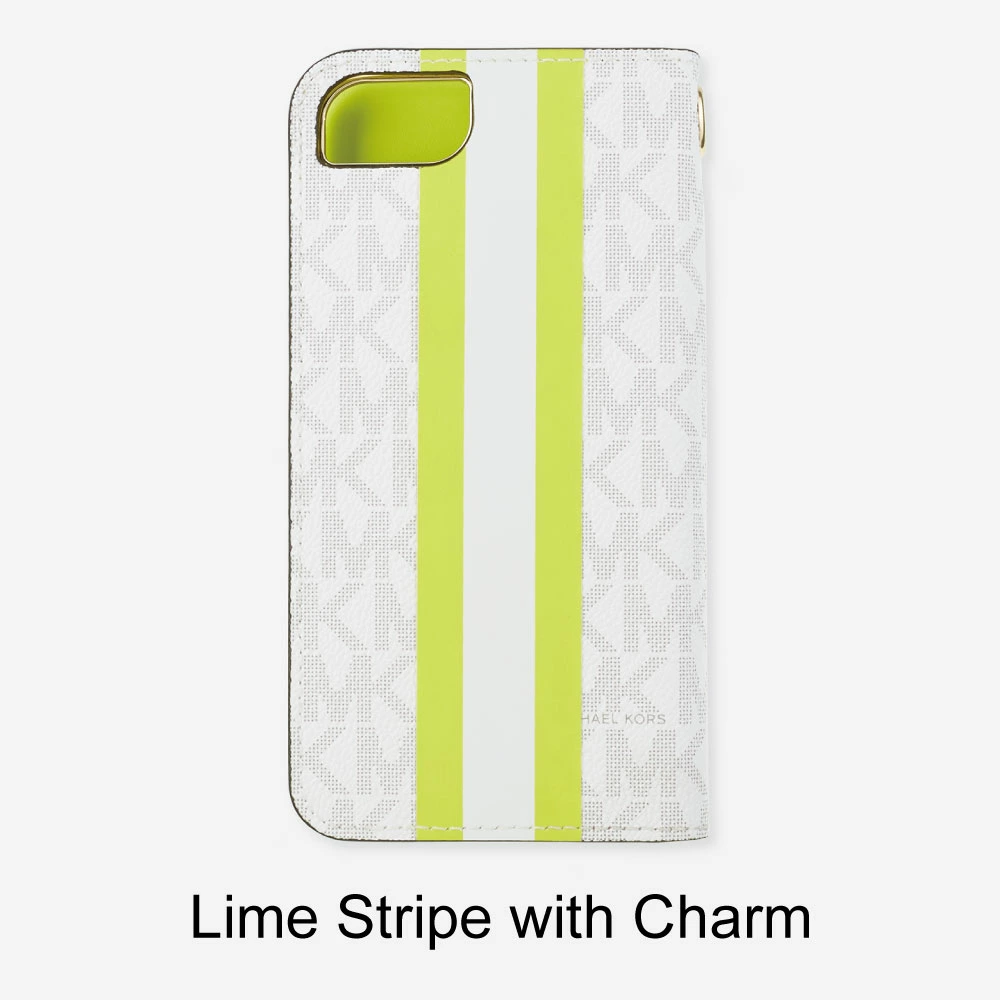 【新品】マイケルコース　ストライプ iPhone14 ケース タッセル　② org.jpg