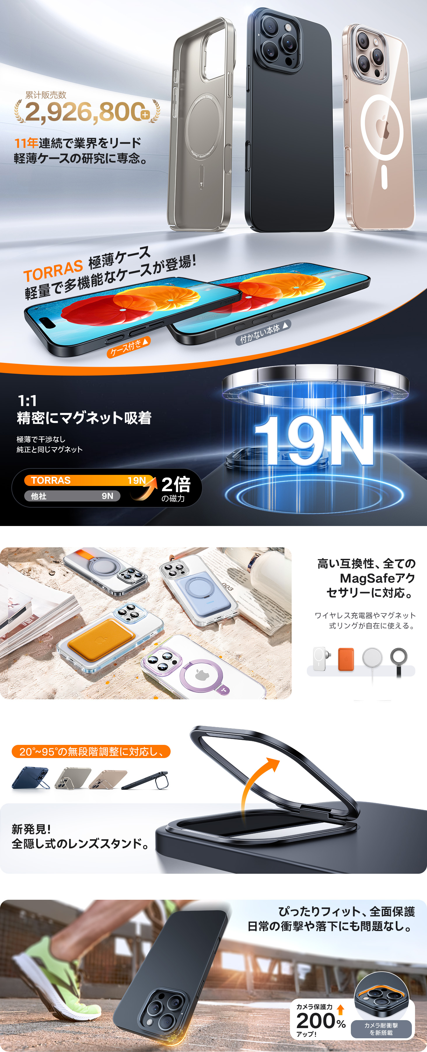 Torras Lstand SlimFit Case for iPhone16Pro 16ProMax スマホケース
