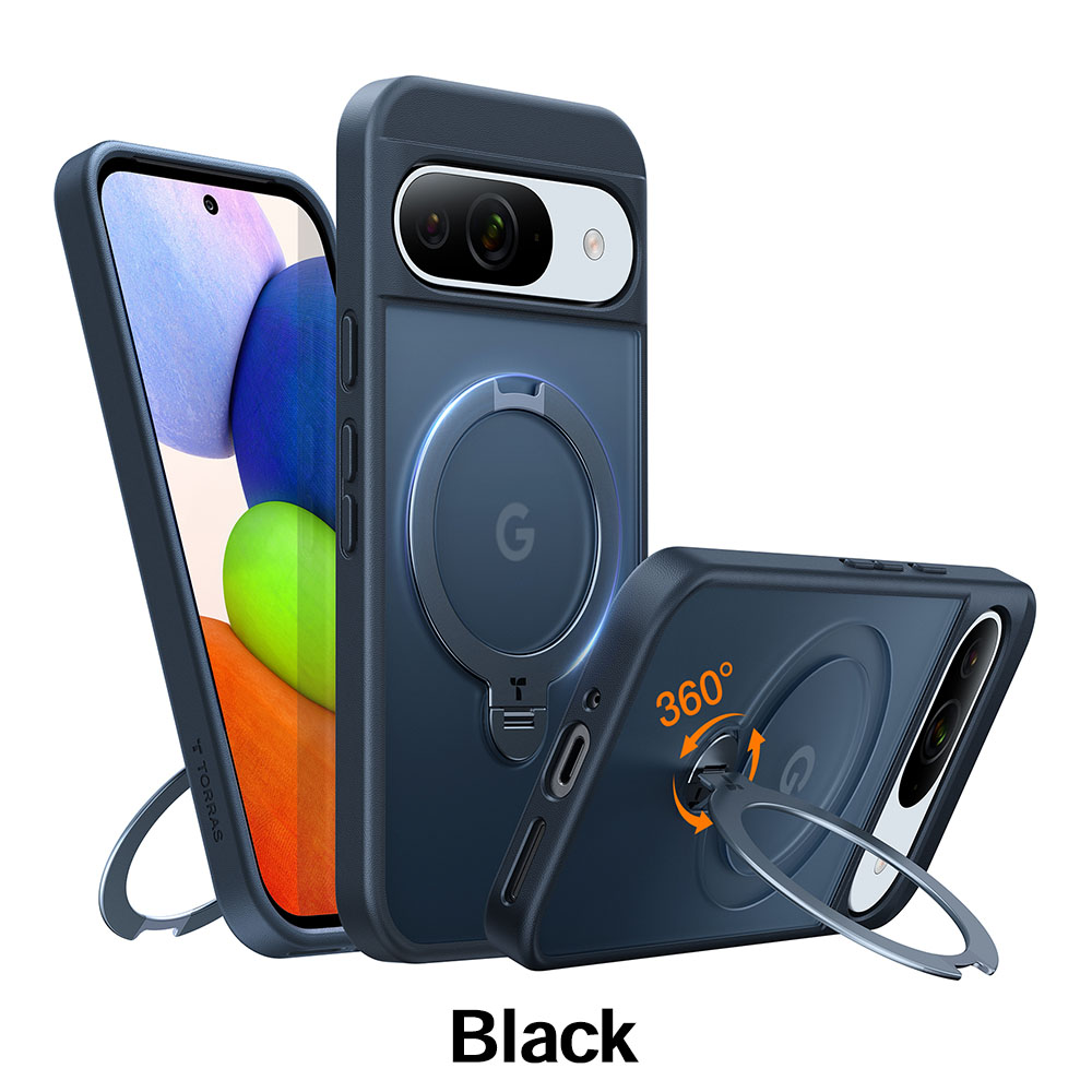 G*i様 Google Pixel 9 オブシディアン(ジャンク)+TORRAS Torras Ostand Spin for Google Pixel9 9Pro スマホカバー 耐衝撃