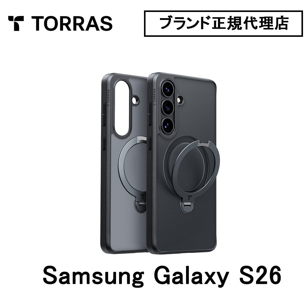 Torras Galaxy S26 �P�[�X Ostand Q3 Spin Case for Samsung �u�����h �����Y �j�� �����O �X�^���h ���������� ������� �r�W�l�X �u���b�N �� �ϏՌ� �ی�
