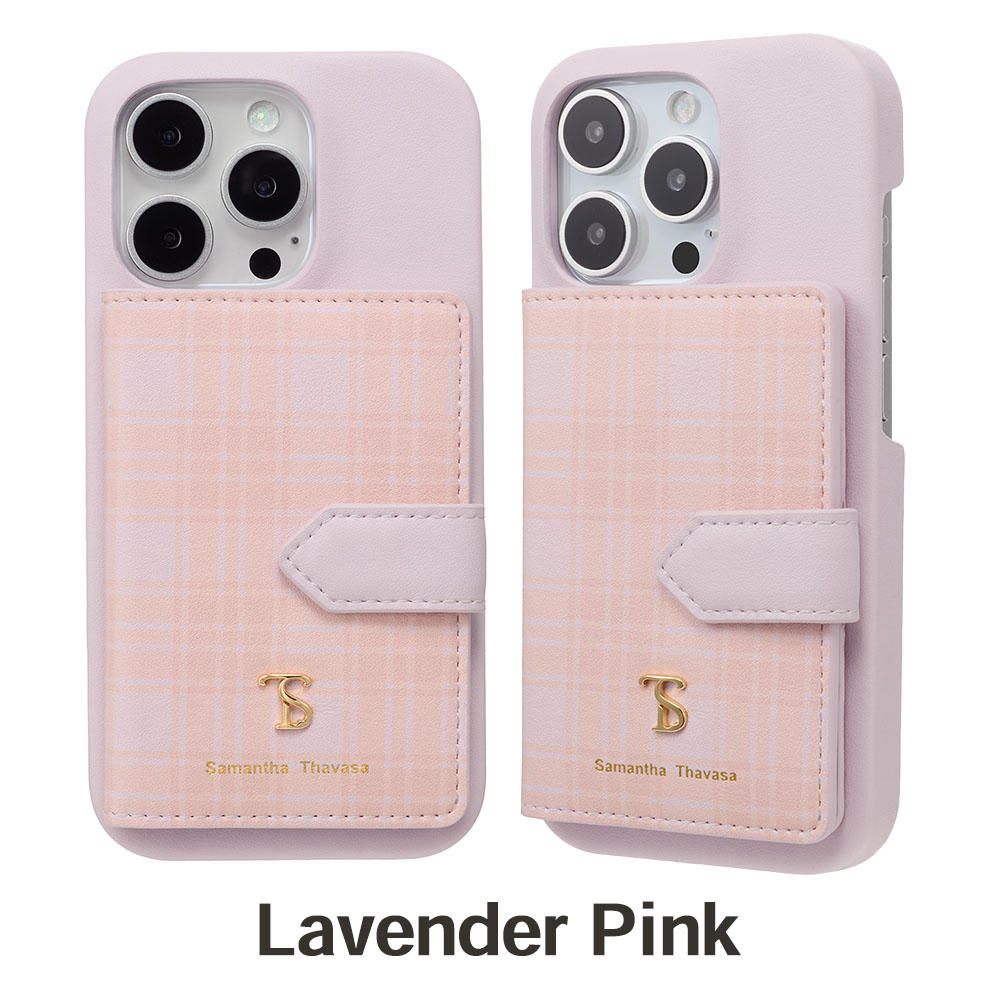 サマンサタバサ iPhone16 16Pro ケース Samantha Thavasa - Wrap Case with Plaid Magsafe  Card Wallet for iPhone スマホケース ブランド カバー アイフォン