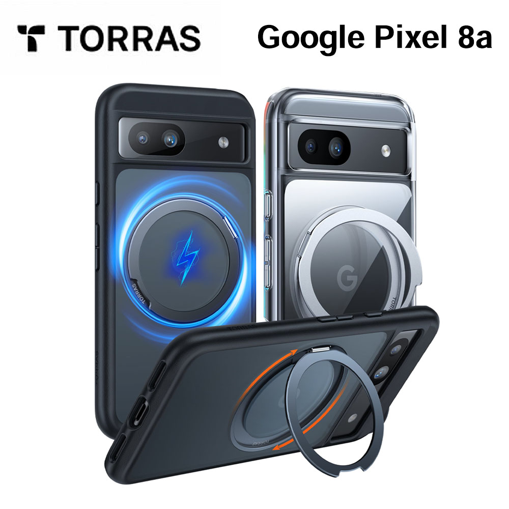 Torras - UPRO Ostand Pro for Google Pixel 8a ケース 透明 黒 耐衝撃