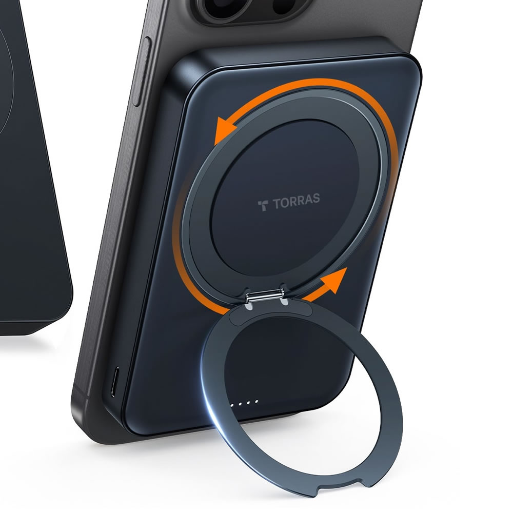 TORRAS Torras - Ostand Powerbank Qi2 10000mAh [ Black ] 急速充電器