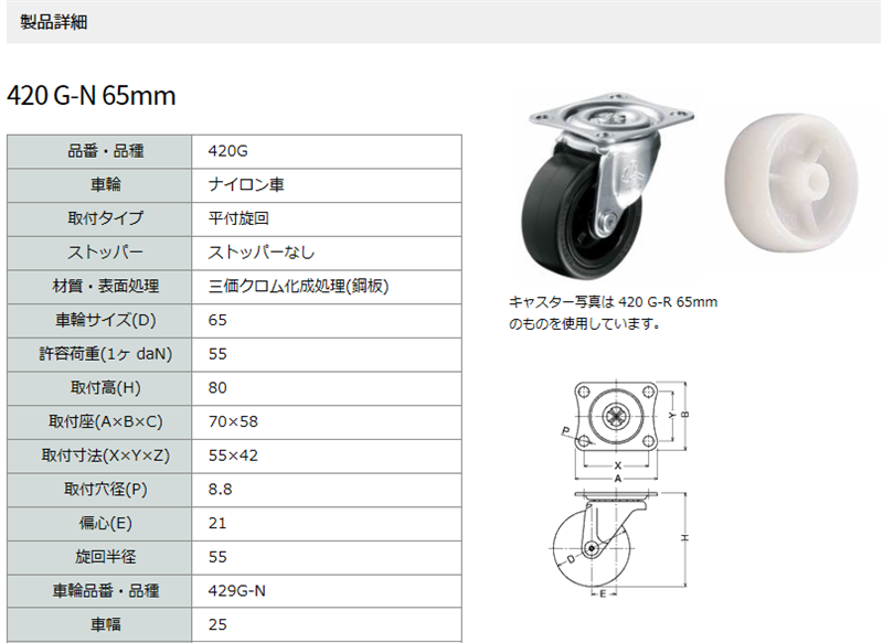 人気沸騰】 ハンマー Ｇ型 自在 ナイロン車６５ｍｍ ハンマー