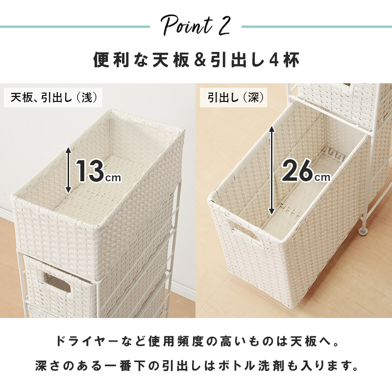 値下げしました ランドリー スリムタイプ 20.5×40.5×95.5cm