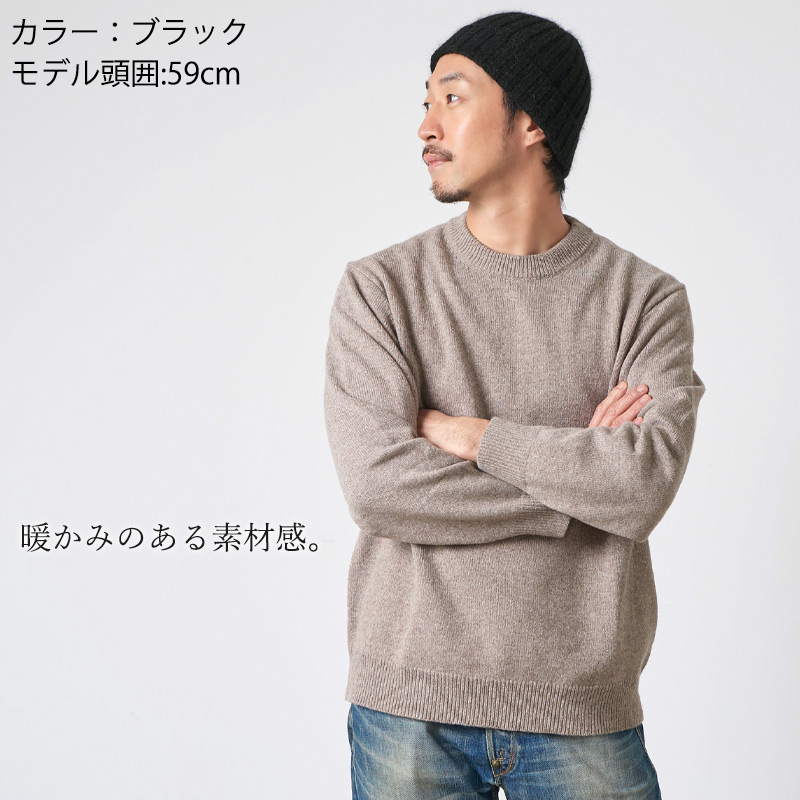 UNIQLO リブビーニー ニット帽 オレンジ 綿 春夏 男女兼用 - 帽子