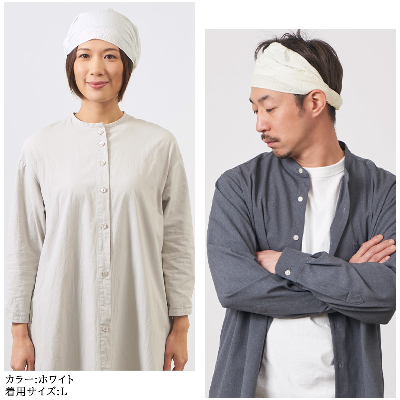 バンダナ 三角巾 頭巾 レディース メンズ M Lサイズ 春夏 夏用 綿100