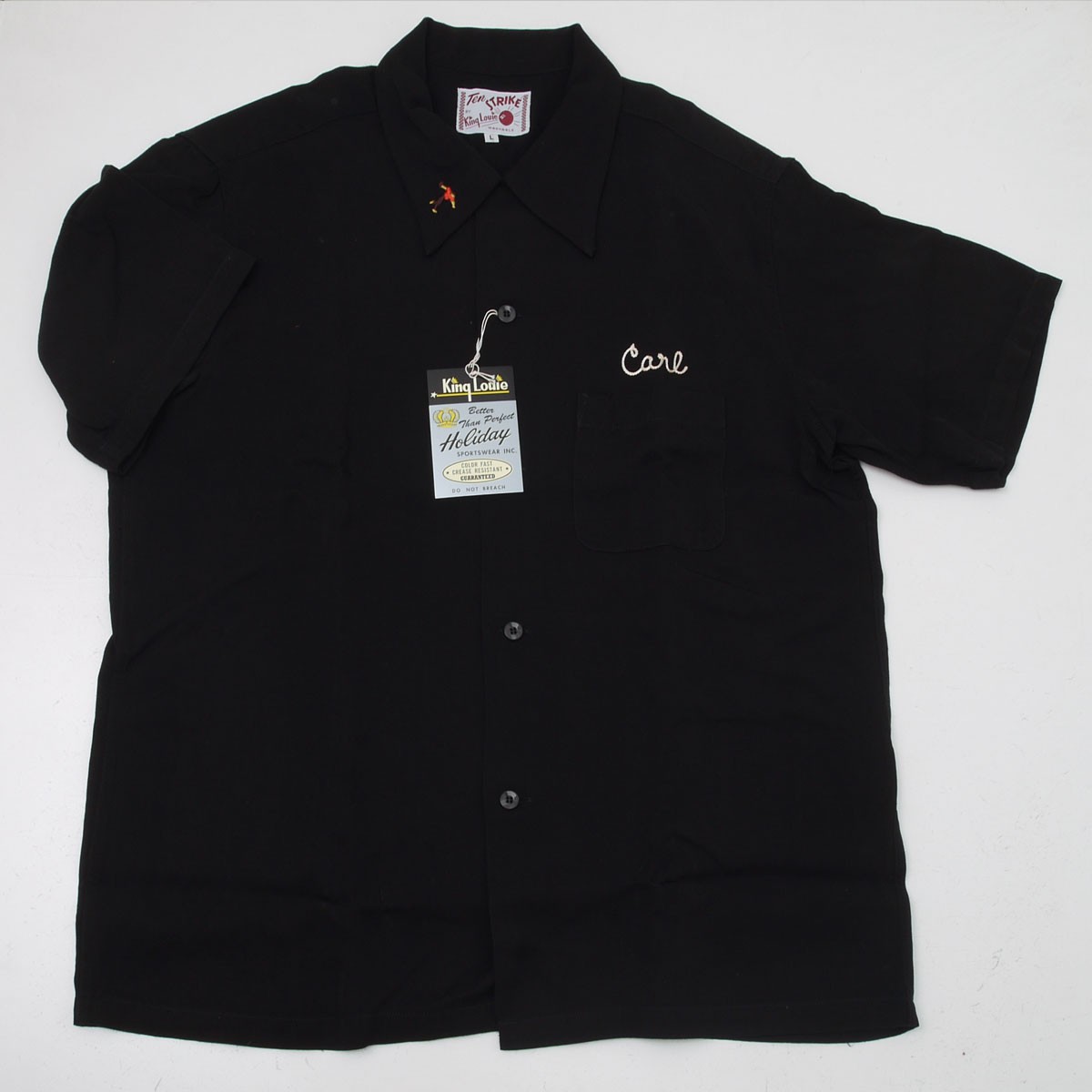70s King Louie キングルイ　ボーリングシャツL ブラック③ 60's King Louie S/S ボーリングシャツ “BLACK” - used&vintage