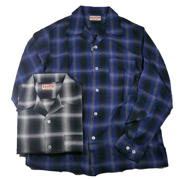 トップス sugarcane RAYON OMBRE CHECK OPEN SHIRT SUGAR CANE SUGARCANE シュガーケーン SC29120 / RAYON OMBRE
