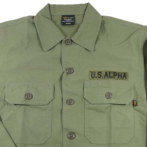 ミリタリー ウールシャツジャケット スーベニア ユーティリティ刺繍 スカシャツ Alpha Industries ALPHA アルファ TS5139 ミリタリーシャツ