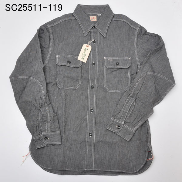 SUGAR CANE シュガーケーン SC25511-119 ジーンコードストライプ長袖