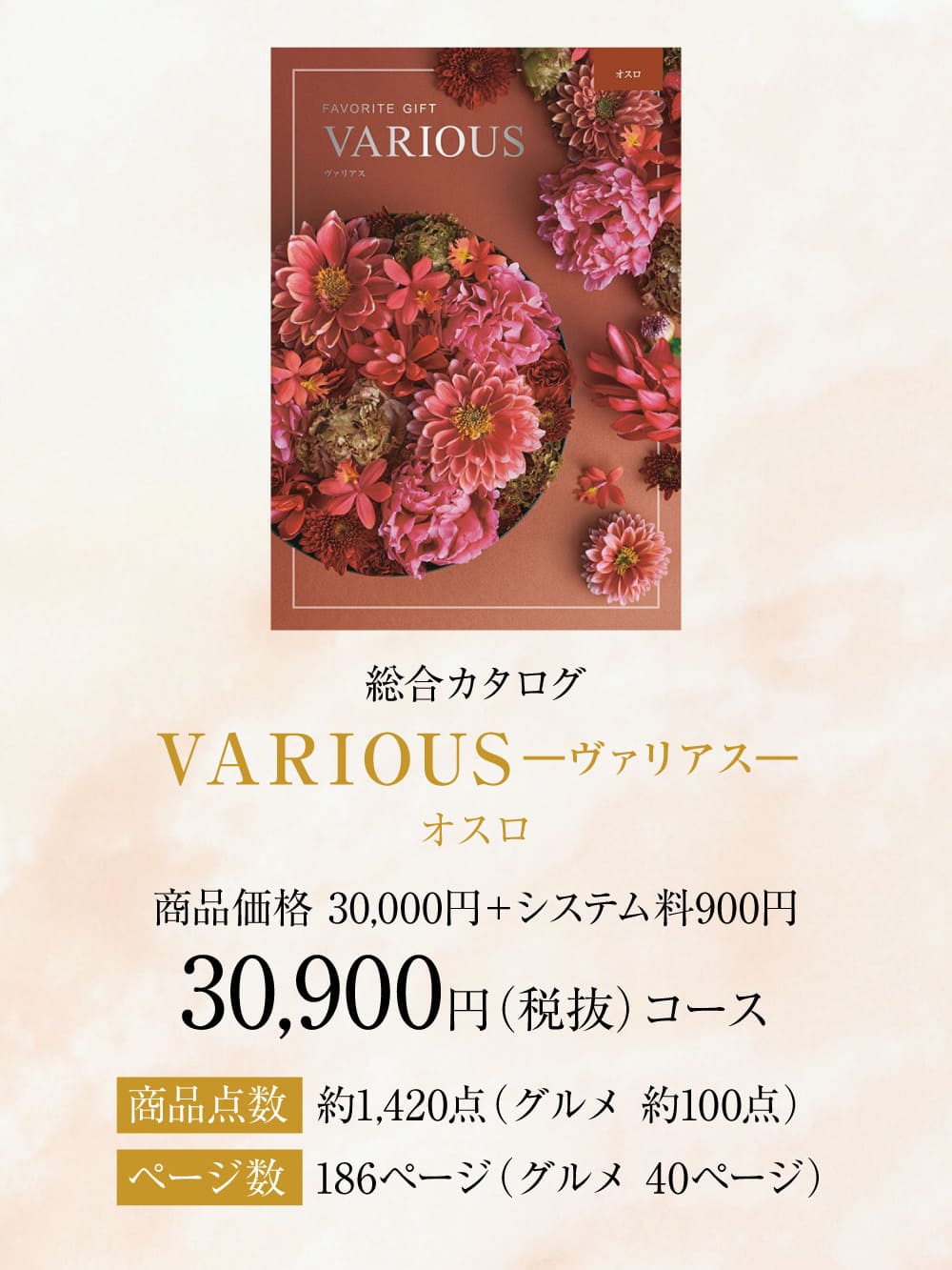 総合カタログギフト VARIOUS ヴァリアス「オスロ」30900円(税抜)コース