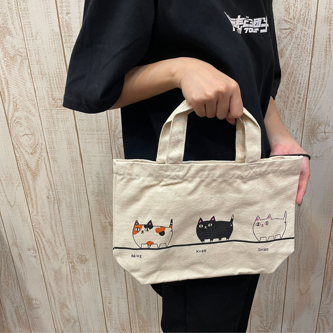 新品 ランチバッグ 帆布 ミニトート ペイントキャット 猫 安い買う