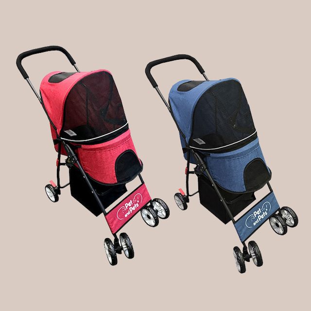 手数料安い ペットカート 折りたたみ petique 耐荷重20kg 収納カゴ付き ペットカート