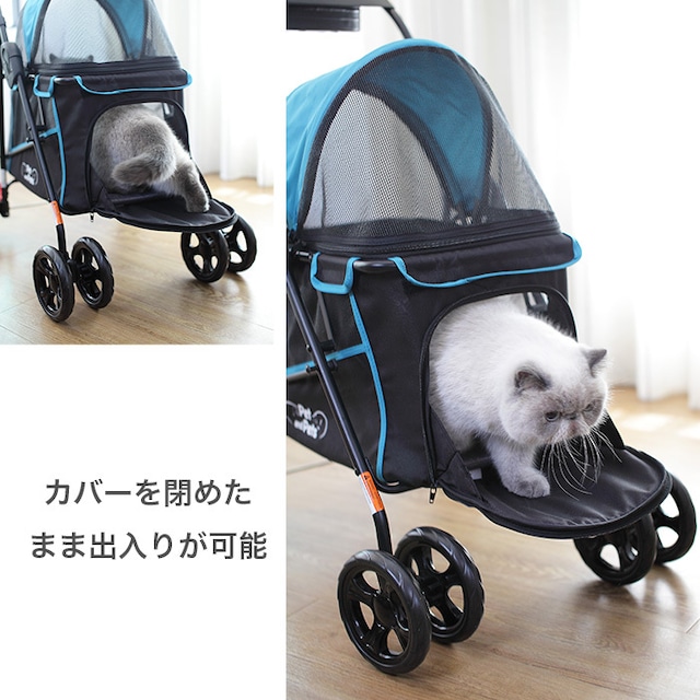 ペットカート 4輪 折りたたみ 耐荷重16kg 猫 犬 petique シンプリシティ お出かけ 旅行 キャリーカート バギー ドッグカート