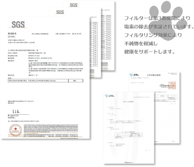 分析試験等の検査結果資料