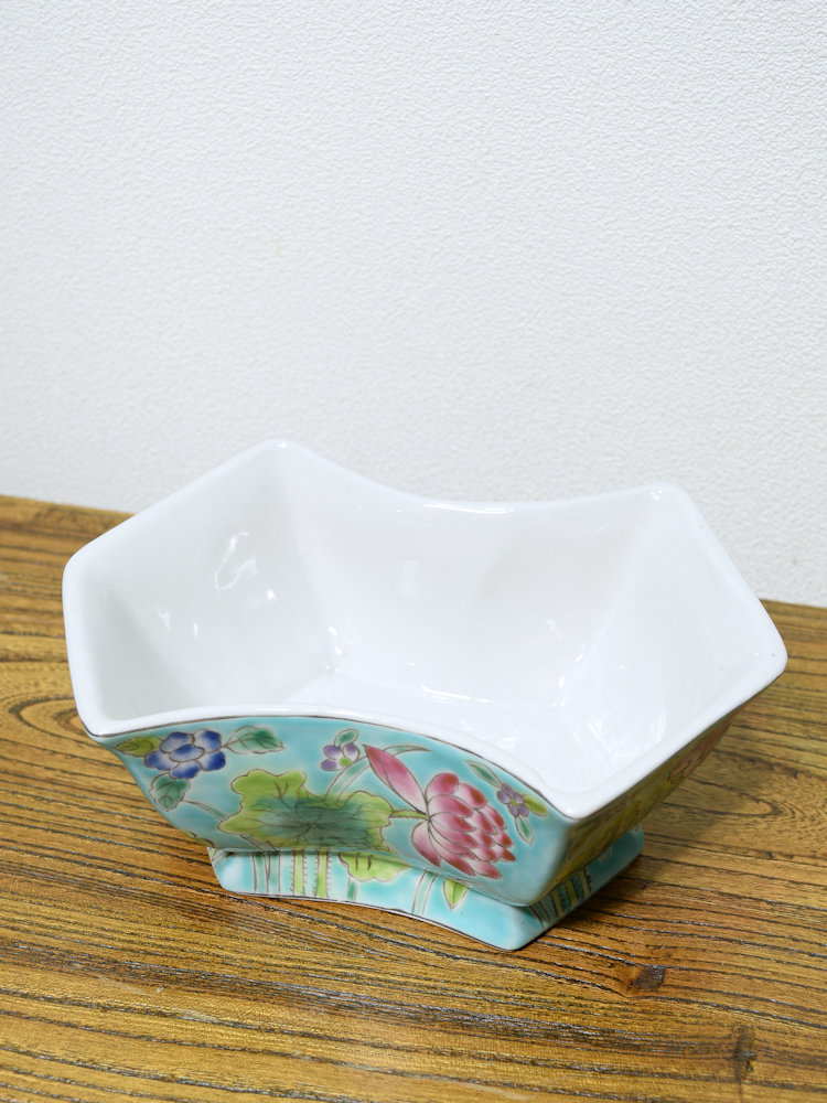 ベース フラワーベース 陶器花瓶 粉彩 蓮モチーフ : Cathay - 通販